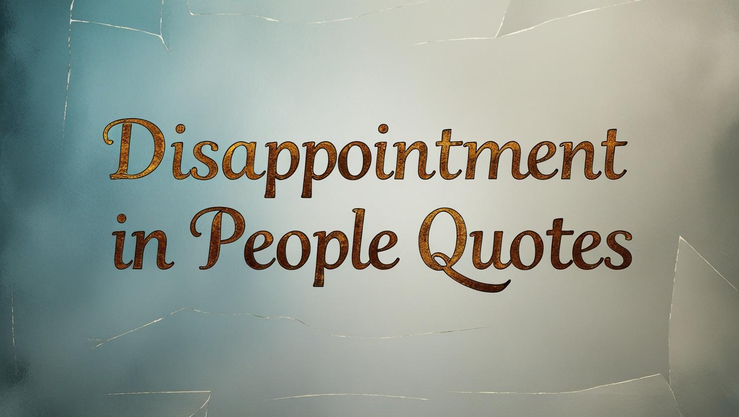 90+ Disappointment in People Quotes
