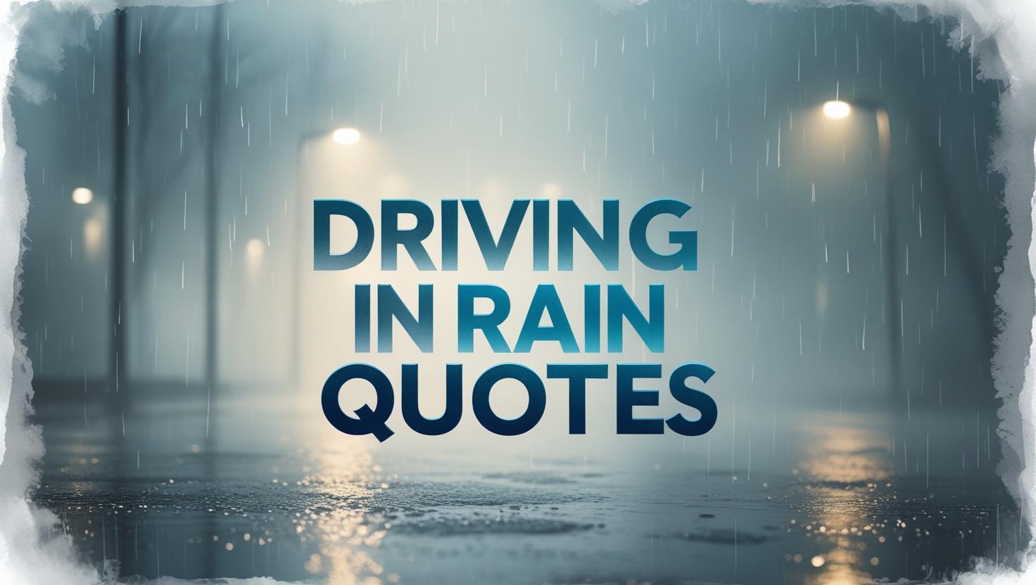 70+ Driving In Rain Quotes