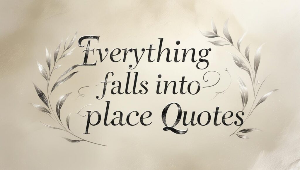 70+ Everything Falls Into Place Quotes