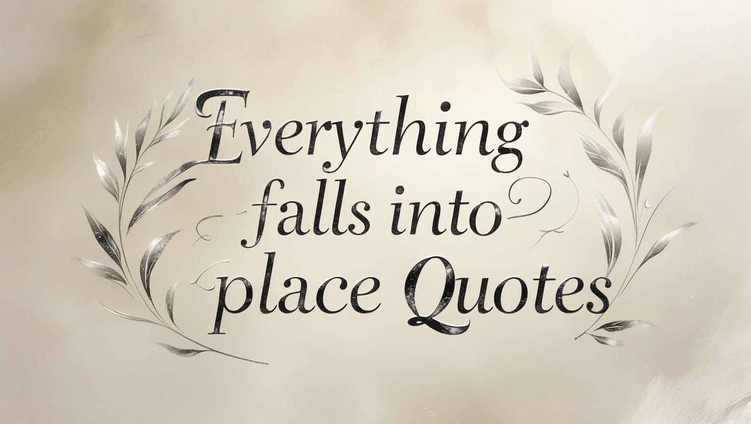 70+ Everything Falls Into Place Quotes