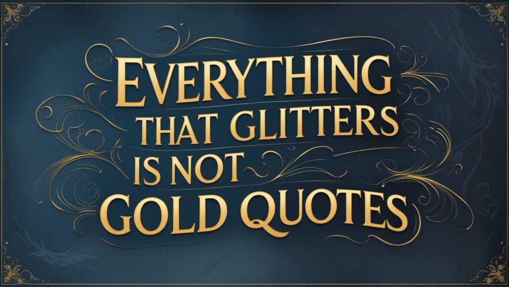 60+ Everything That Glitters Is Not Gold Quotes