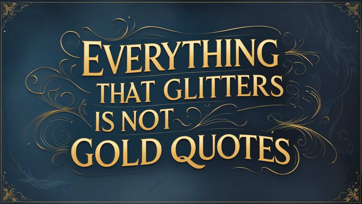 60+ Everything That Glitters Is Not Gold Quotes