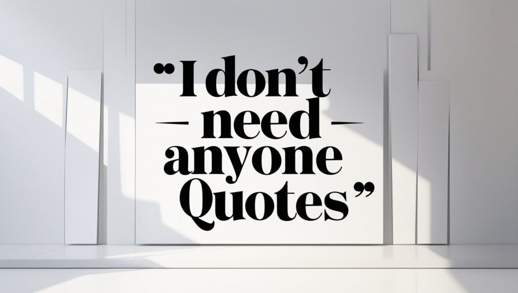40+ Strong I Don’t Need Anyone Quotes