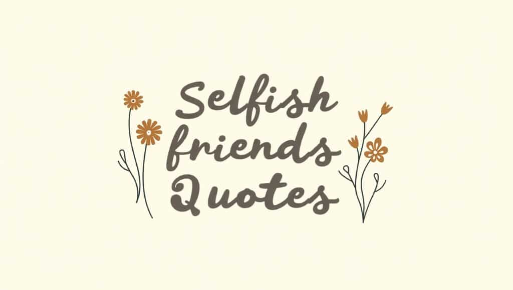 60+ Selfish Friends Quotes That Open Your Eyes